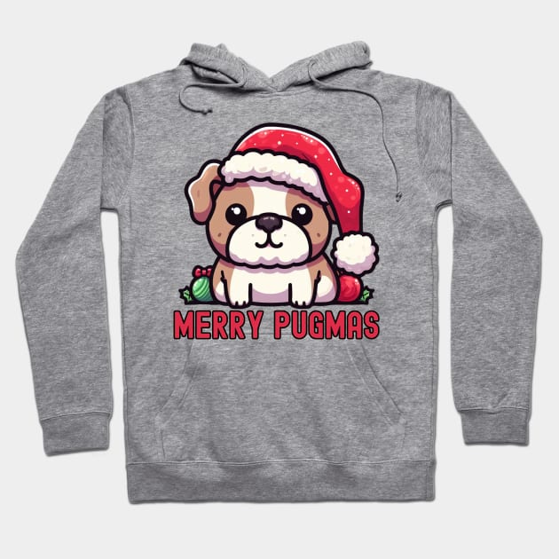 Pugmas Christmas Santa Dog Hoodie by Japanese Fever